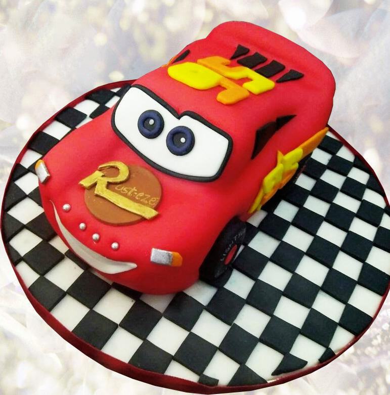 mcqueen car theme cake