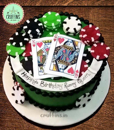 poker cards custom theme cake