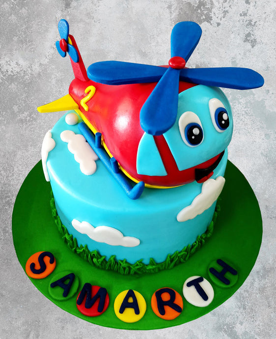 baby mini helicopter cake