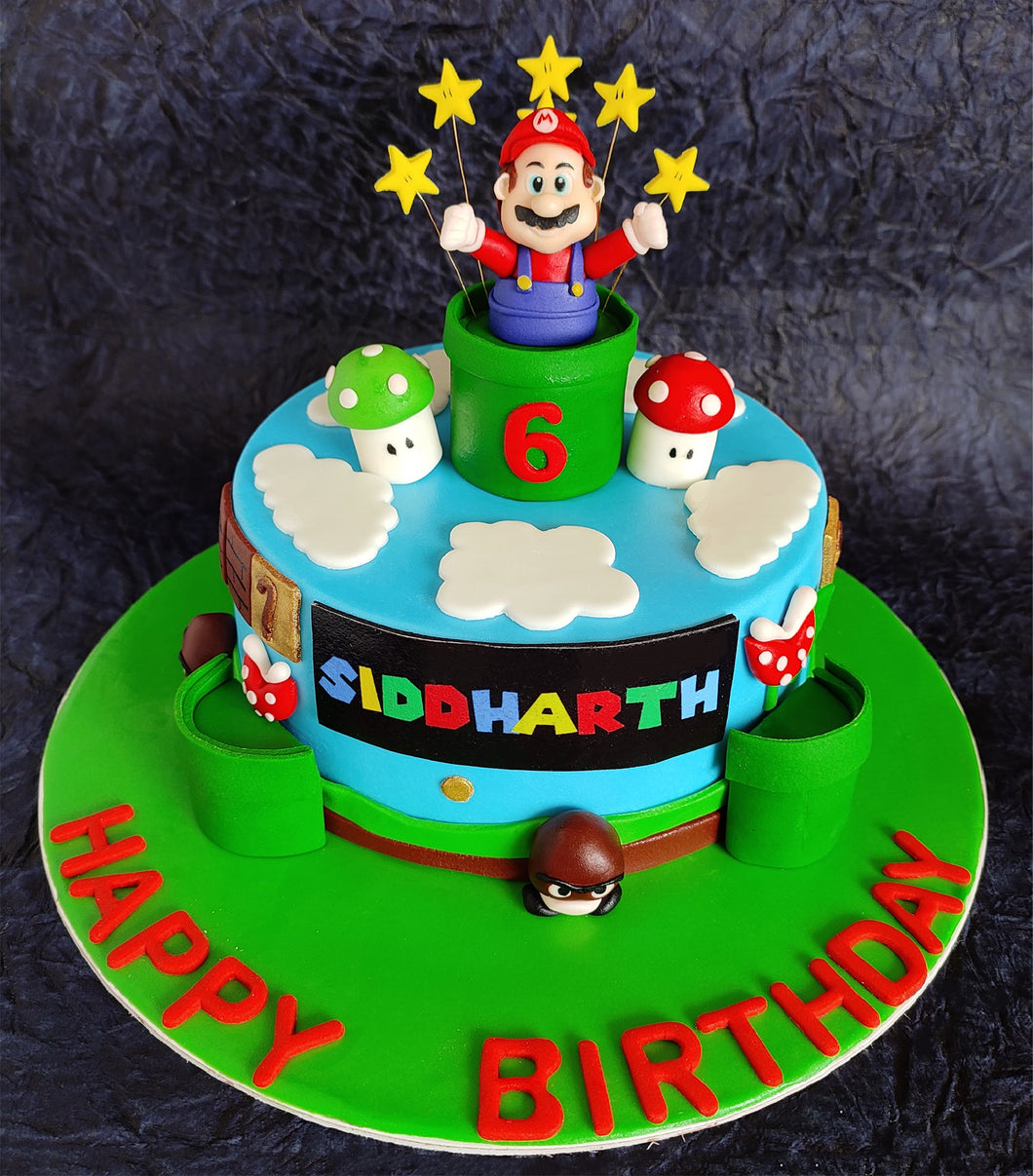 super mario game theme cake
