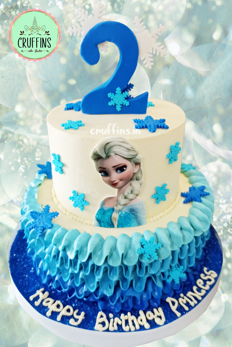 frozen elsa two tier cake