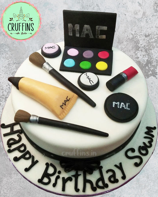make up essentials theme cake
