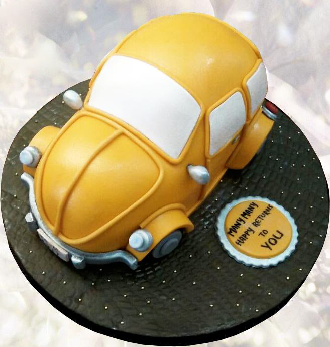 volkswagen beetle car theme cake
