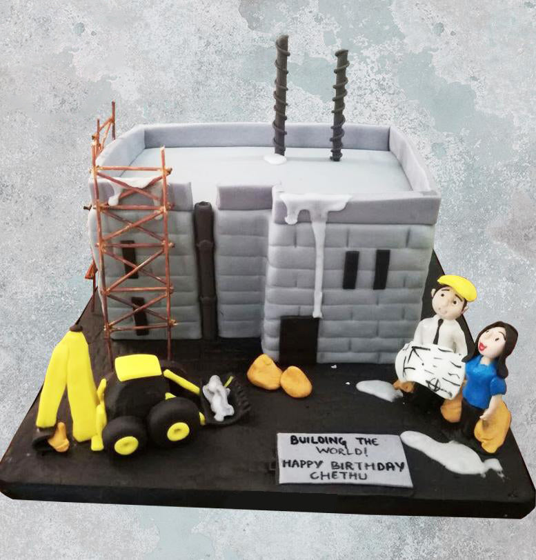 builder and architect theme cake