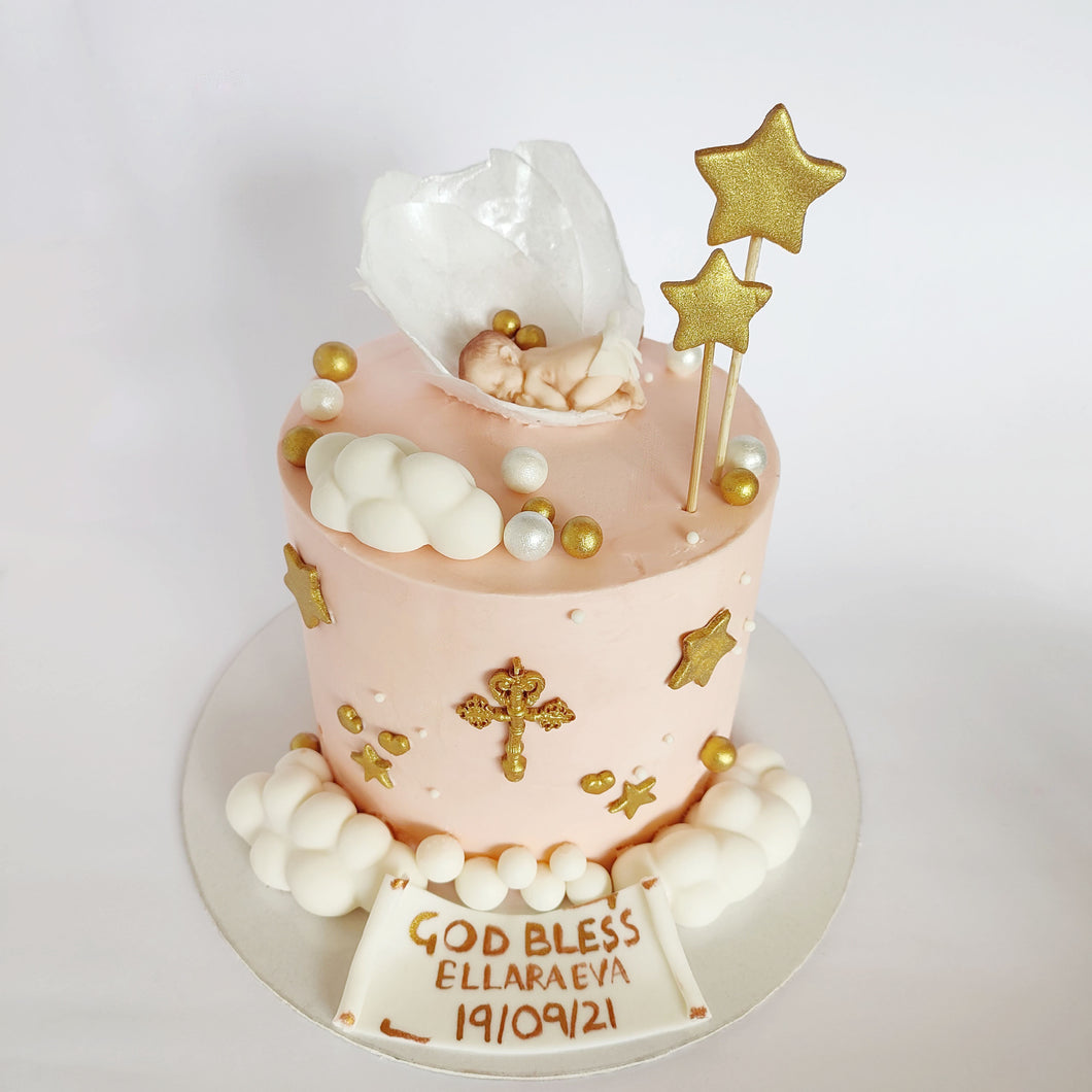 baby baptism theme cake