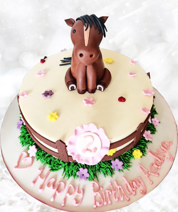 baby horse pony theme cake