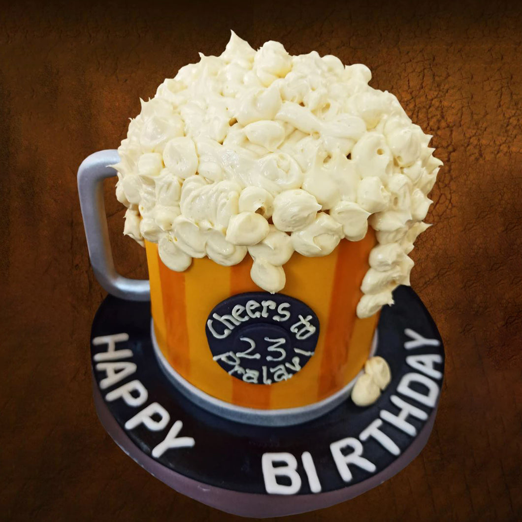 beer mug theme cake