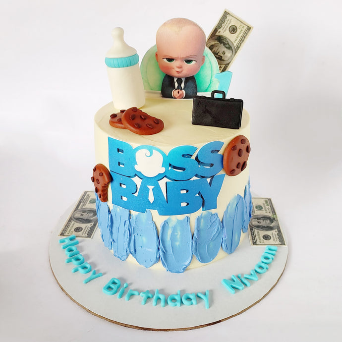 boss baby first birthday cake