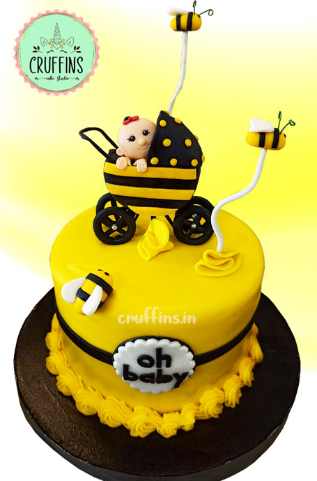 bumble bee baby shower cake