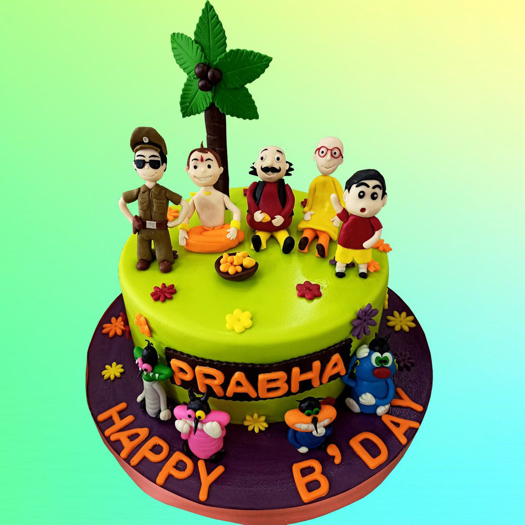 singham motu patlu shin chan cake
