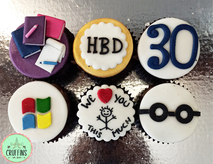 Studious theme cupcakes