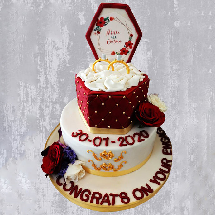 wedding ring two tier cake