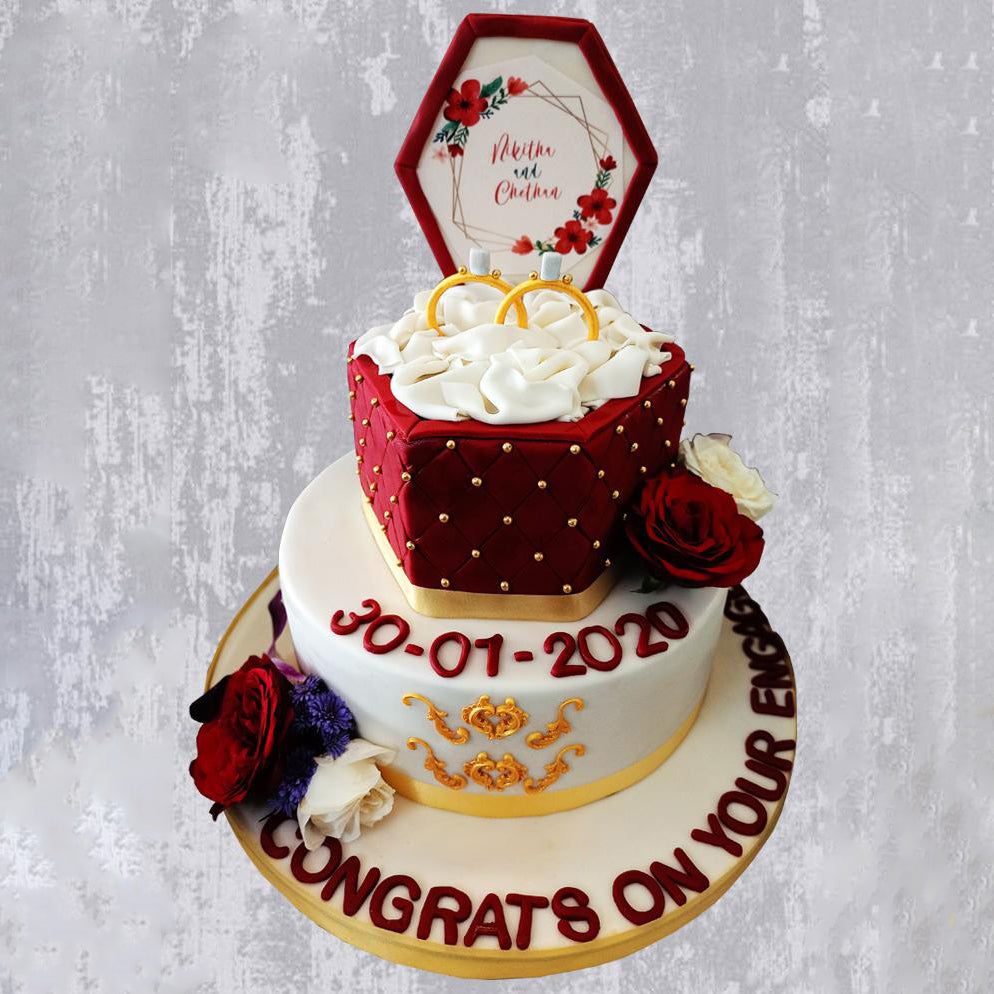 wedding ring two tier cake