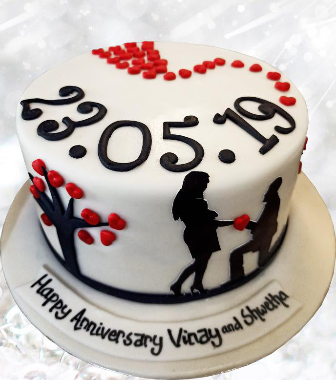 wedding anniversary proposal wedding cake