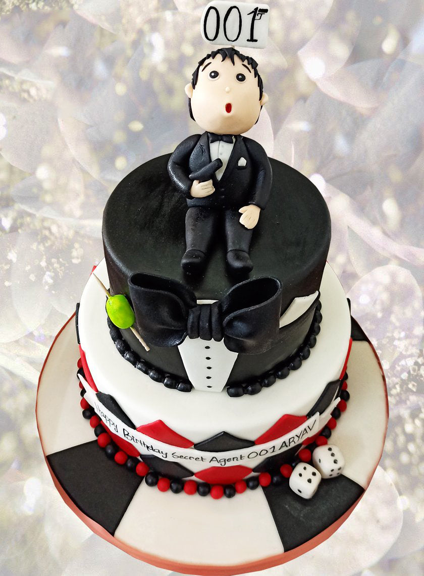 First Birthday Boy James Bond Theme Cake