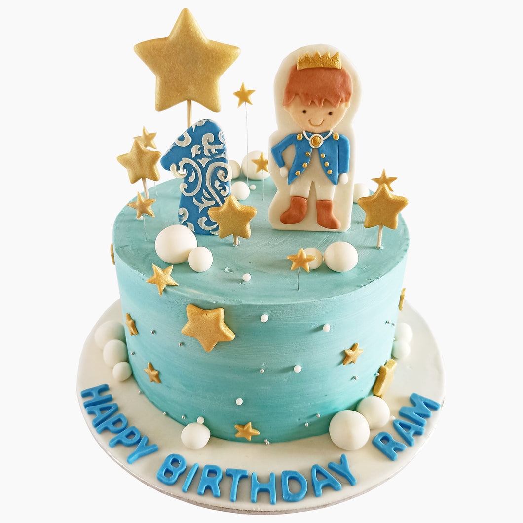 first birthday prince theme cake