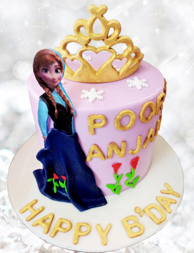 Frozen Anna Crown Theme Cake