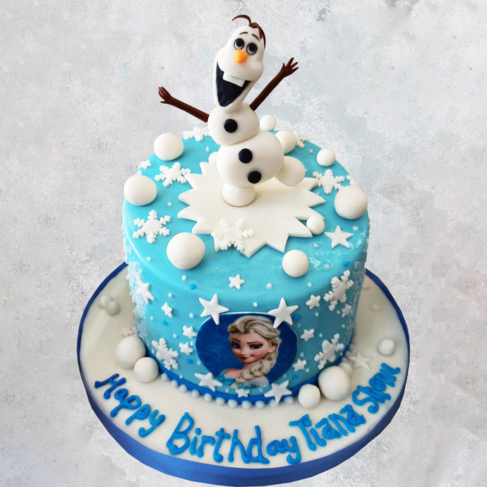 frozen movie theme elsa and olaf cake