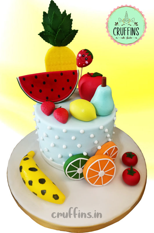 fruit collection birthday cake