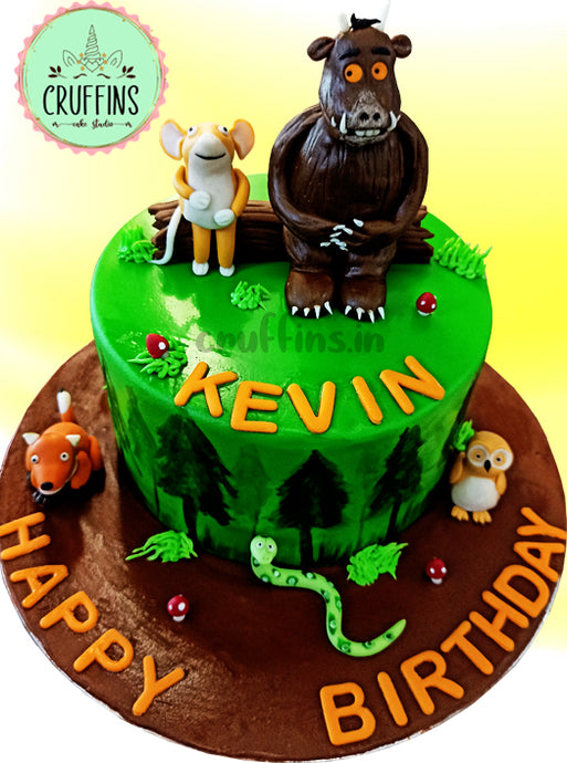 gruffalo and rat owl story book jungle cake