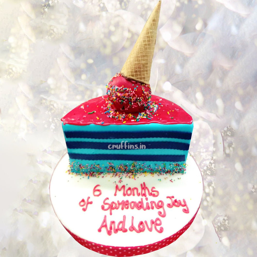 half birthday ice cream cake