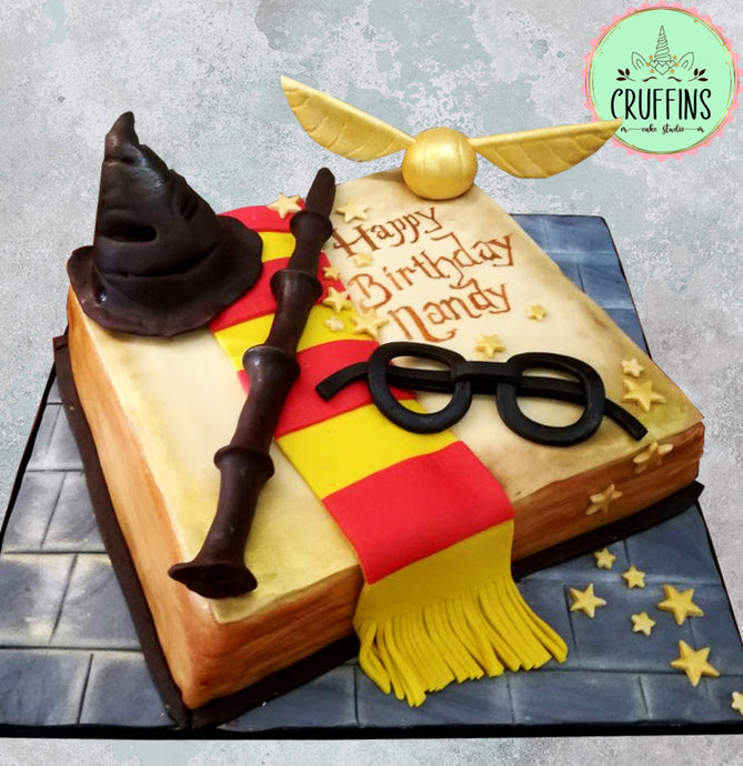 harry potter open book cake