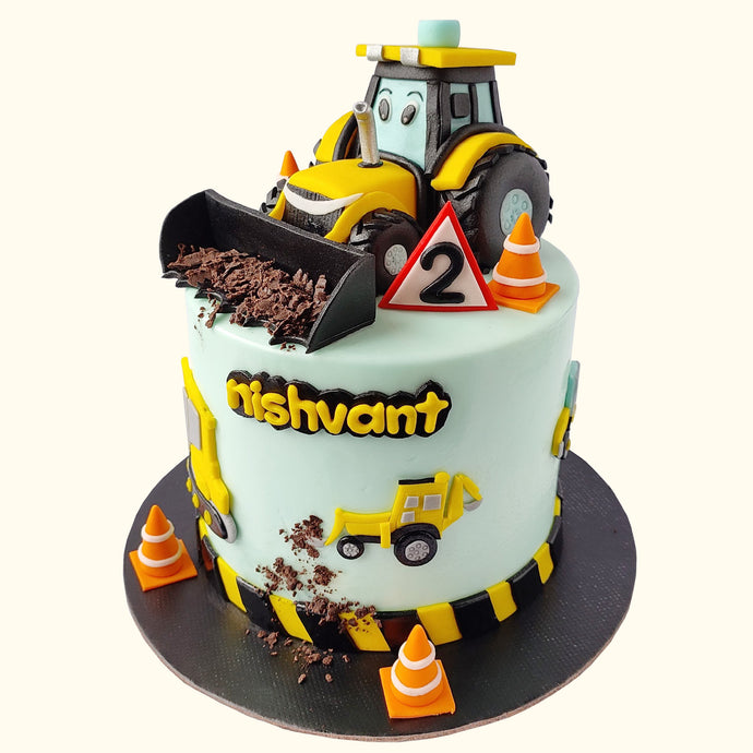 jcb excavator theme cake