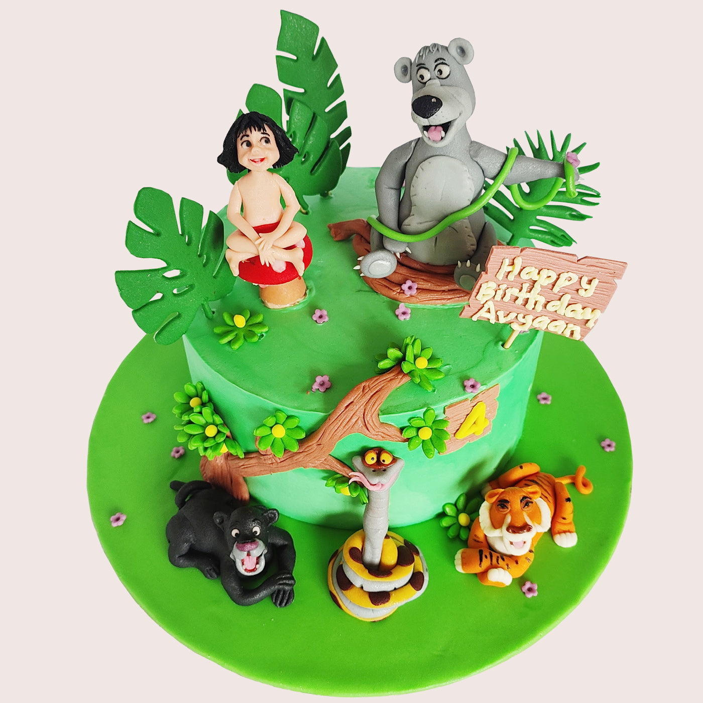 Happy Birthday Personalised Jungle Book Cake for Kids by CakeZone  Gift  cartooncakes Online  Buy Now