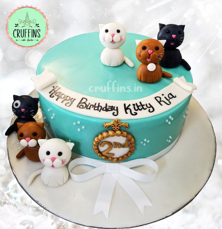 kitty cat kids birthday cake