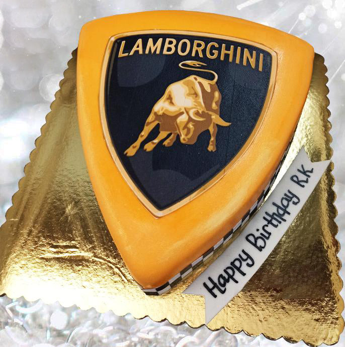 lamborghini car logo cake