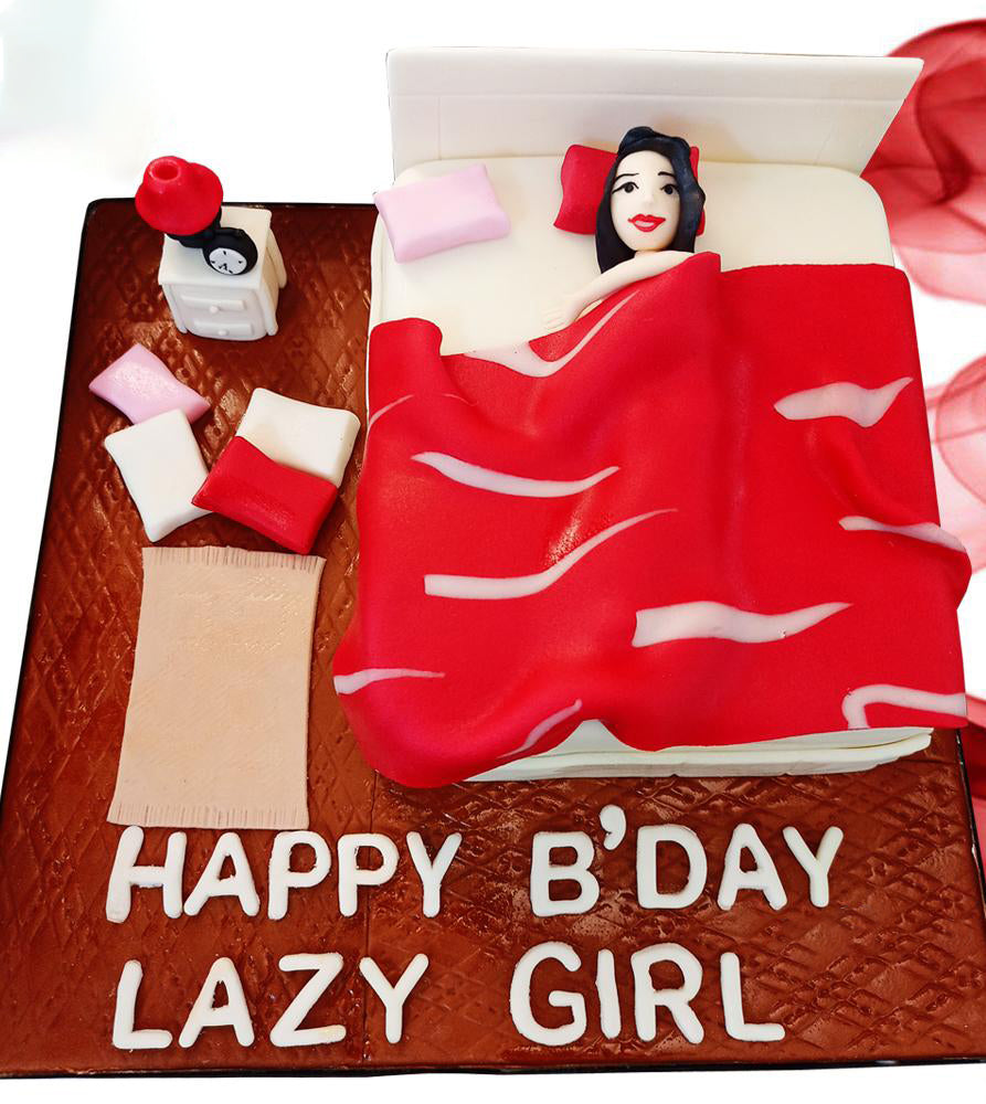 lazy girl bed cake