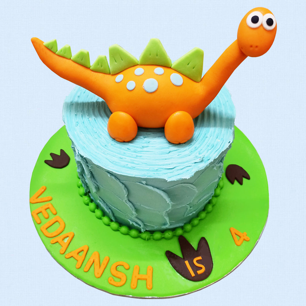 Little dinosaur theme cake