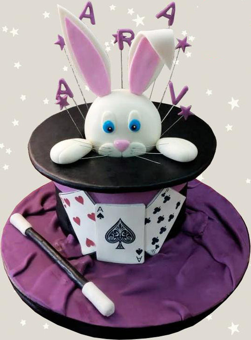 magic hat and bunny cake