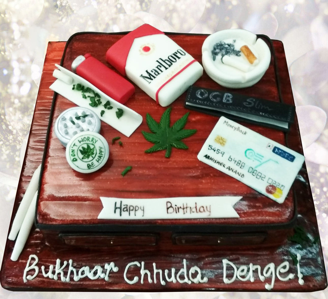 marijuana weed box cigarette packet cake