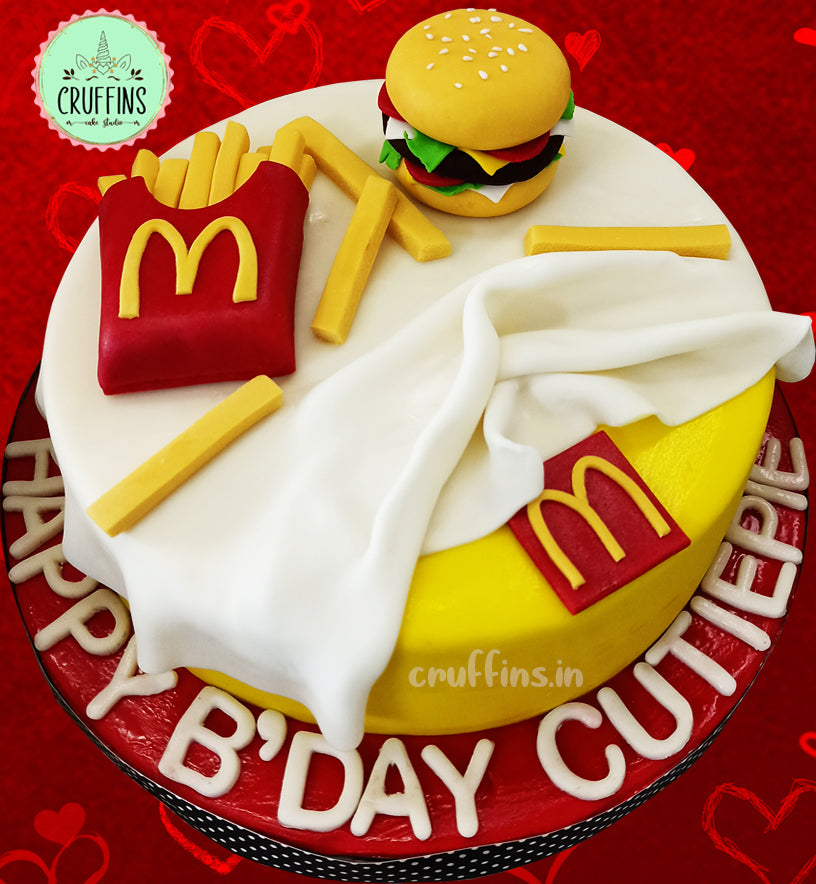 mcdonalds burger and fries cake