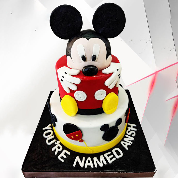 micky mouse theme three tier cake