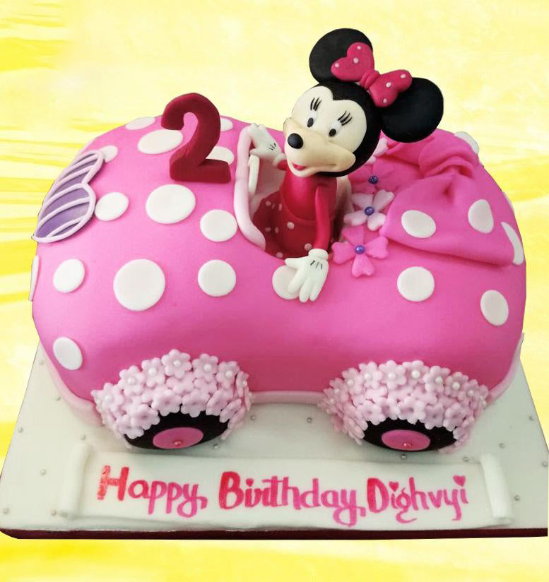 Minnie Mouse Car Theme Cake
