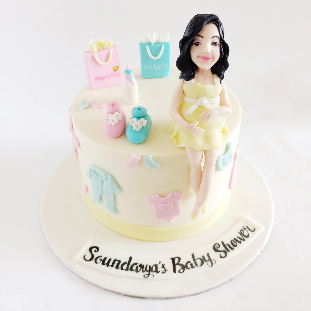 mom to be baby shower cake pastel