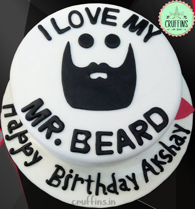 mr beard theme cake