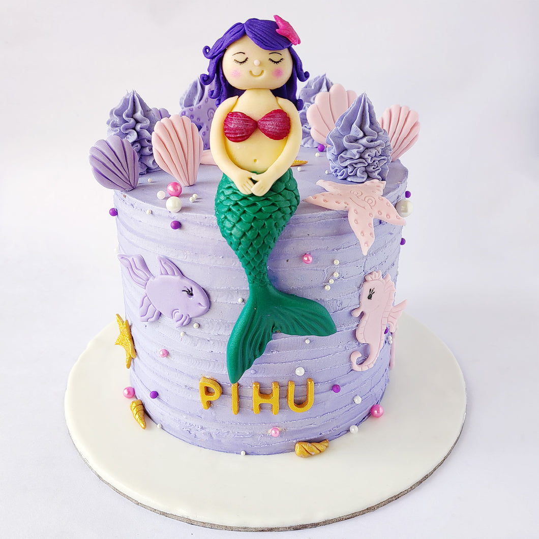 Ocean Mermaid and Sea Creatures Theme Cake