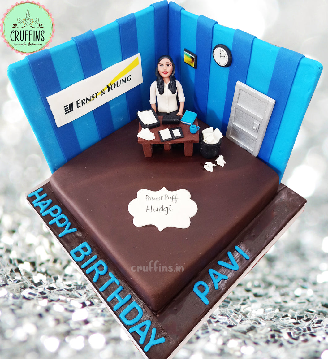 office girl theme cake