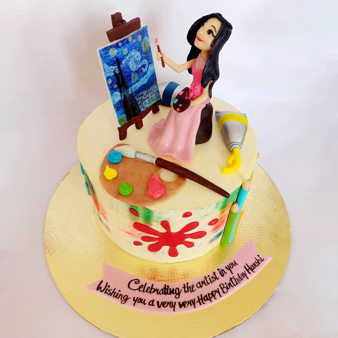 painter artist theme cake