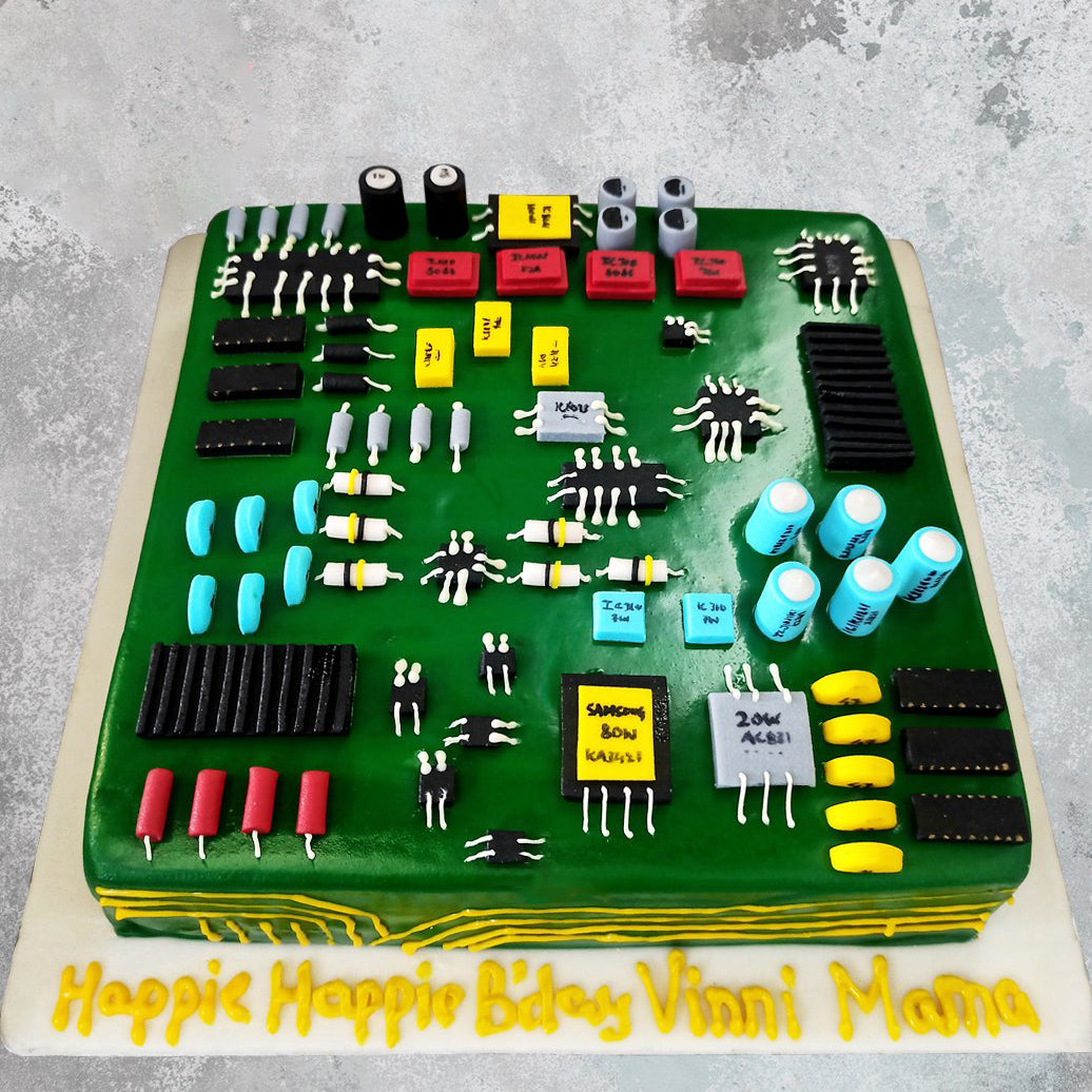 pcb circuit board engineer theme cake