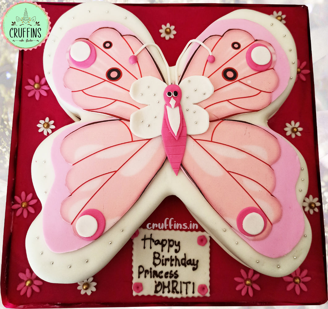 pink butterfly cake