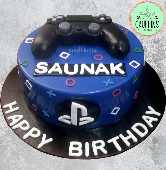 playstation console theme cake