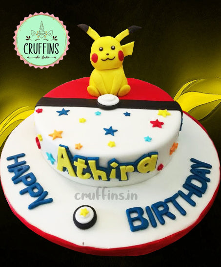 Pikachu Themed Cake In Blue