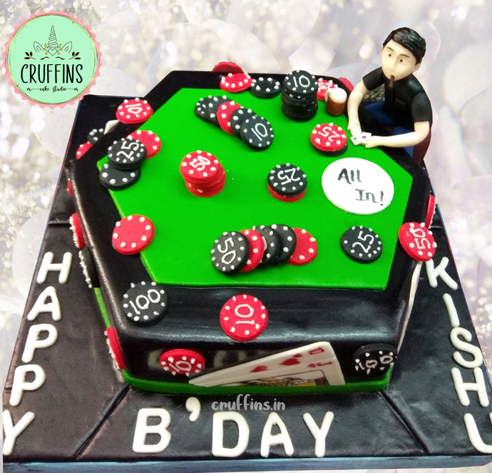 poker player theme cake