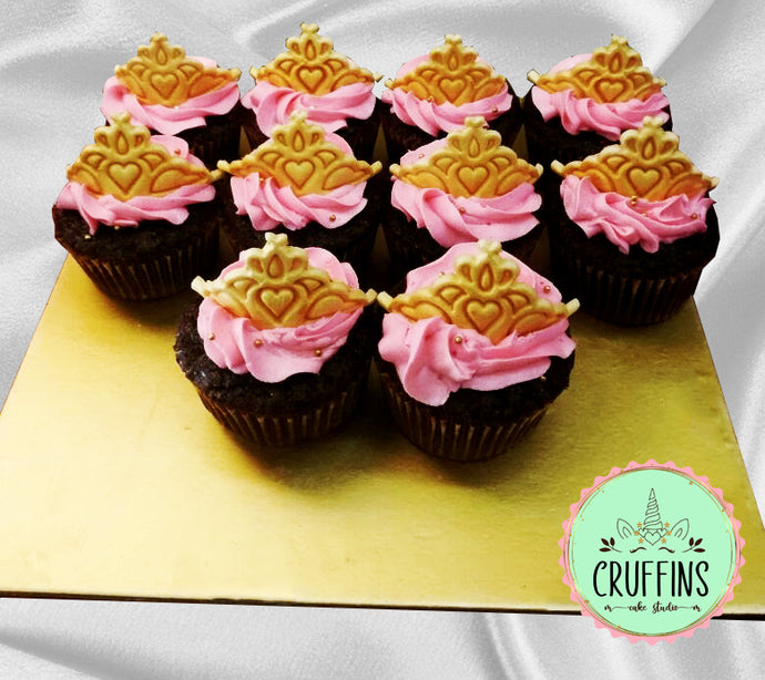 princess crown theme cupcakes