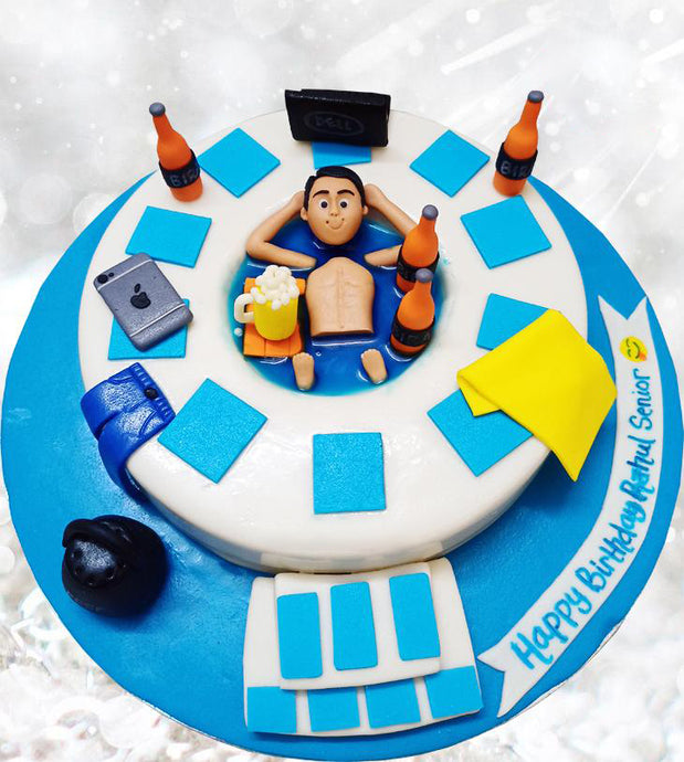 jacuzzi and swimming pool theme cake