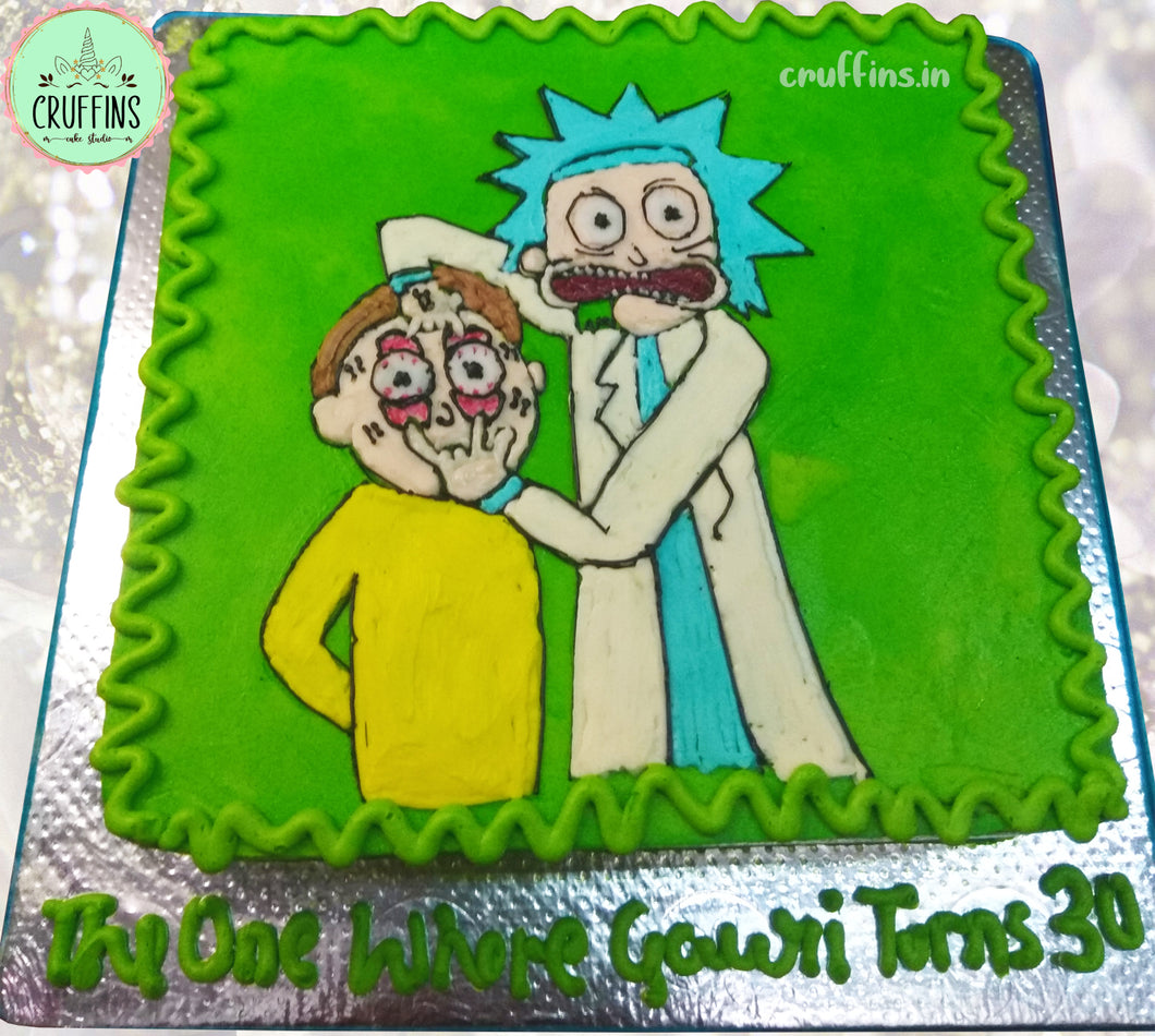 handmade rick and morty cake